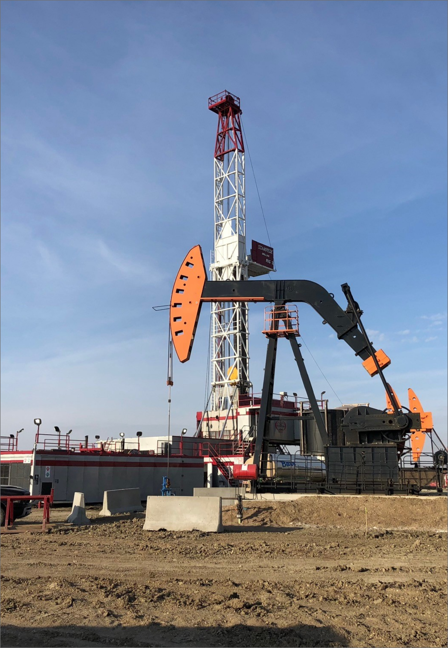 Drilling on oil site